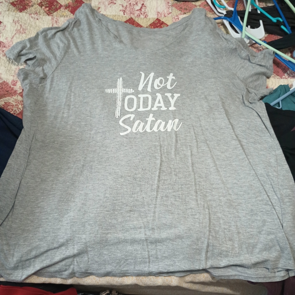 Not today Satan cross design shirt